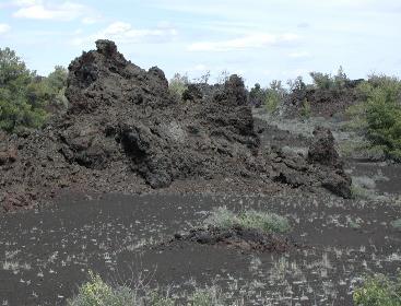 Craters of the Moon Lava Beds with Rafted Lava Blocks