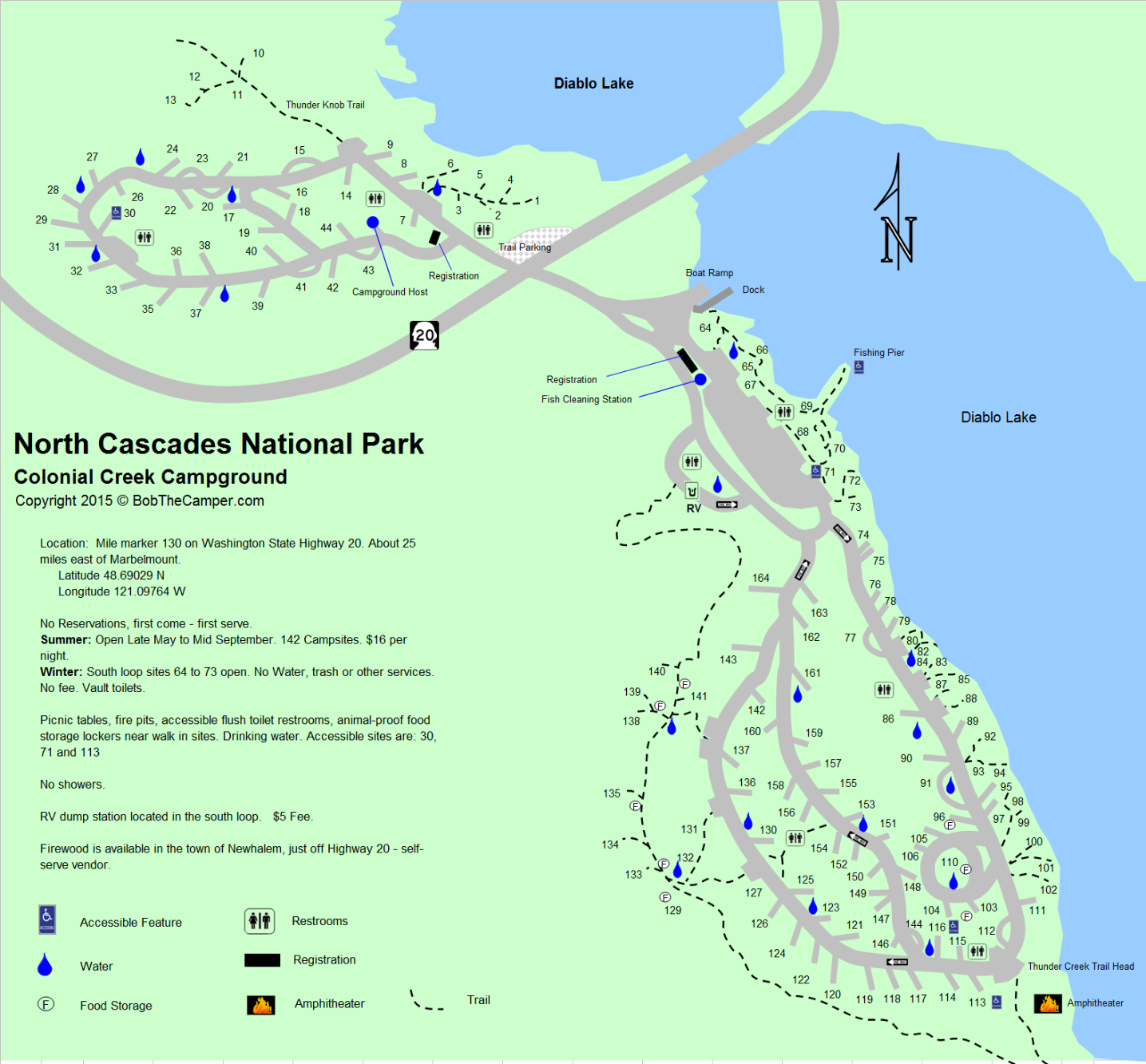 North Cascades National Park Colonial Creek Campground Map