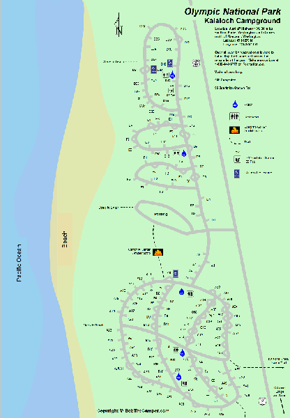 Olympic National Park Kalaloch Campground Map