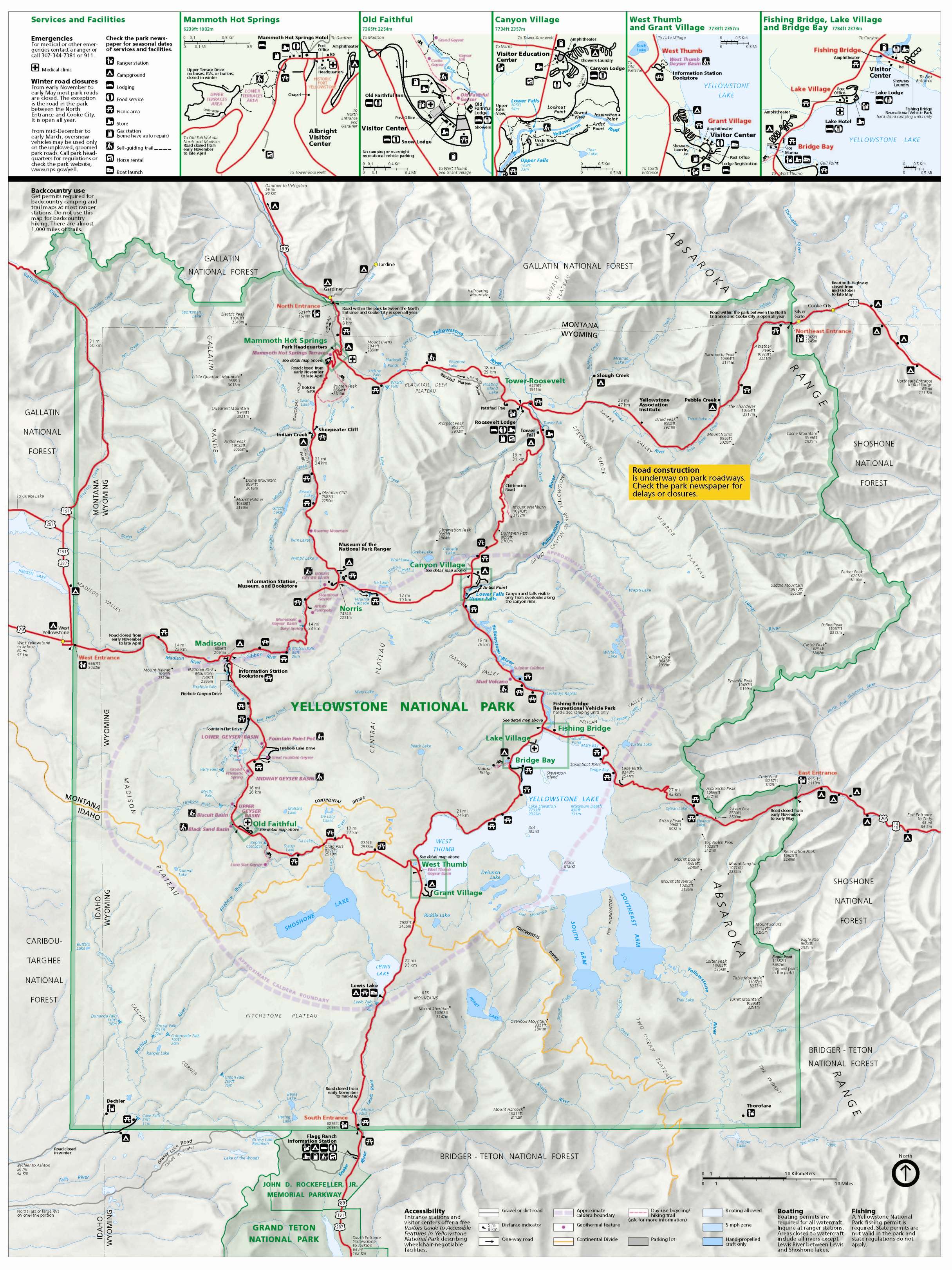 Yellowstone National Park Map