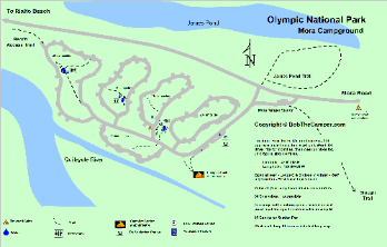 Mora Campground Map - Rialto Beach -  Olympic National Park